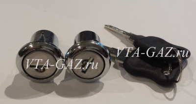 Замки дверей (Личинки) Газель, Соболь нового образца, Волга 31105, 3102 из 2-х хром комплект