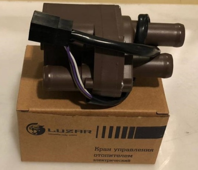 Кран отопителя электрический Газель, Соболь, Волга, Уаз (на три выхода) "Лузар"
