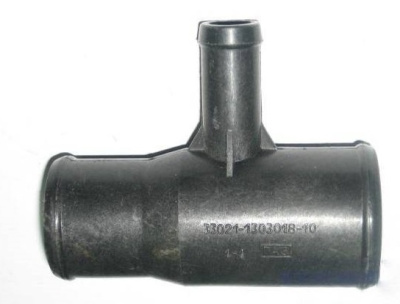 Тройник патрубков радиатора Газель, Соболь, Волга пластик