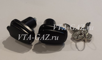 Замки дверей (Личинки) Газель, Соболь старого образца со шторкой из 2-х черные комплект